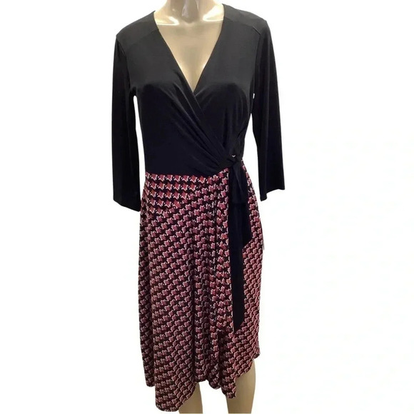 Robbie Bee Size Small 3/4 Sleeve Elastic Waist Side Knot Dress. New With Tags - Picture 1 of 8